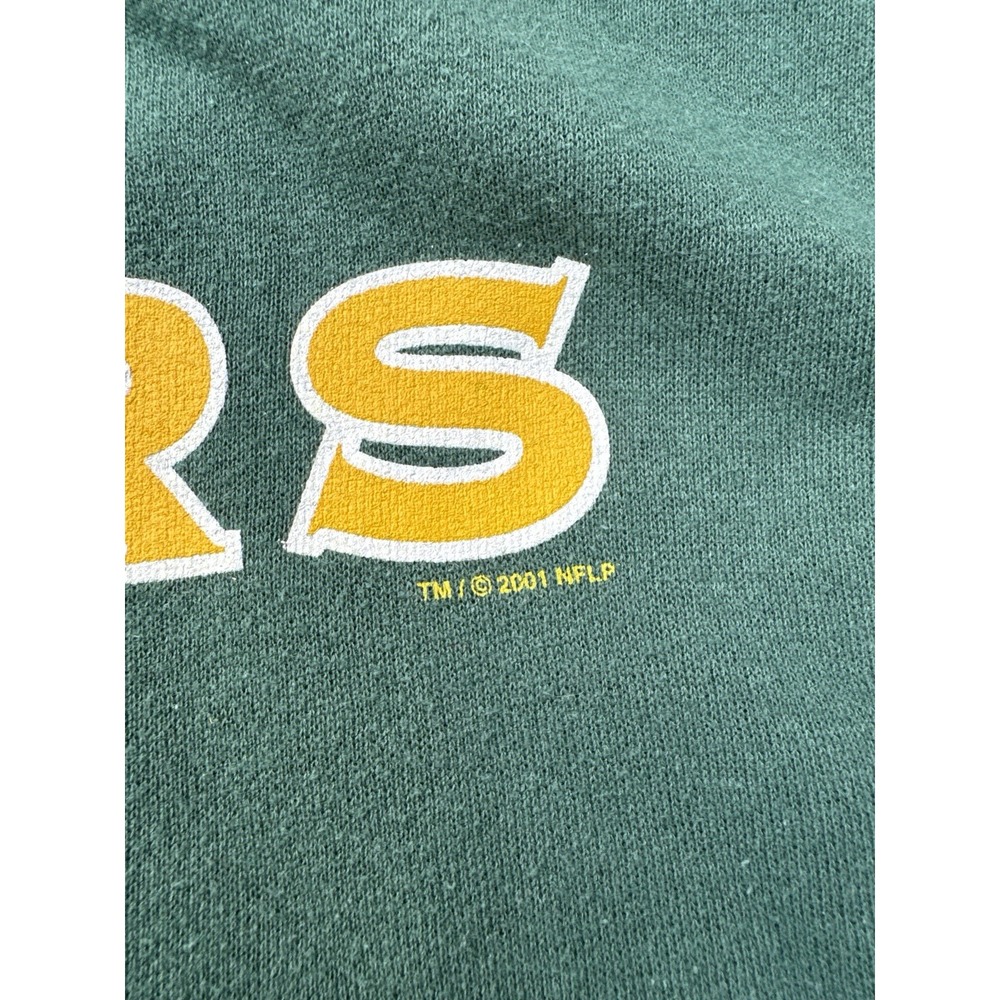 Vintage Green Bay Packers Hoodie XL NFL Football Sweatshirt Green Pullover - Picture 5 of 12
